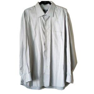NWOT Ike Behar Cotton Button Down Dress Shirt 17.5/35 Gray